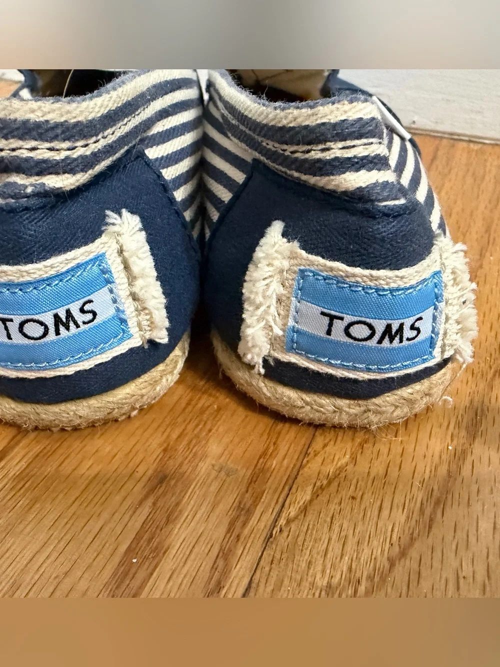 TOMS Navy Canvas Stripe Slip-On Shoe